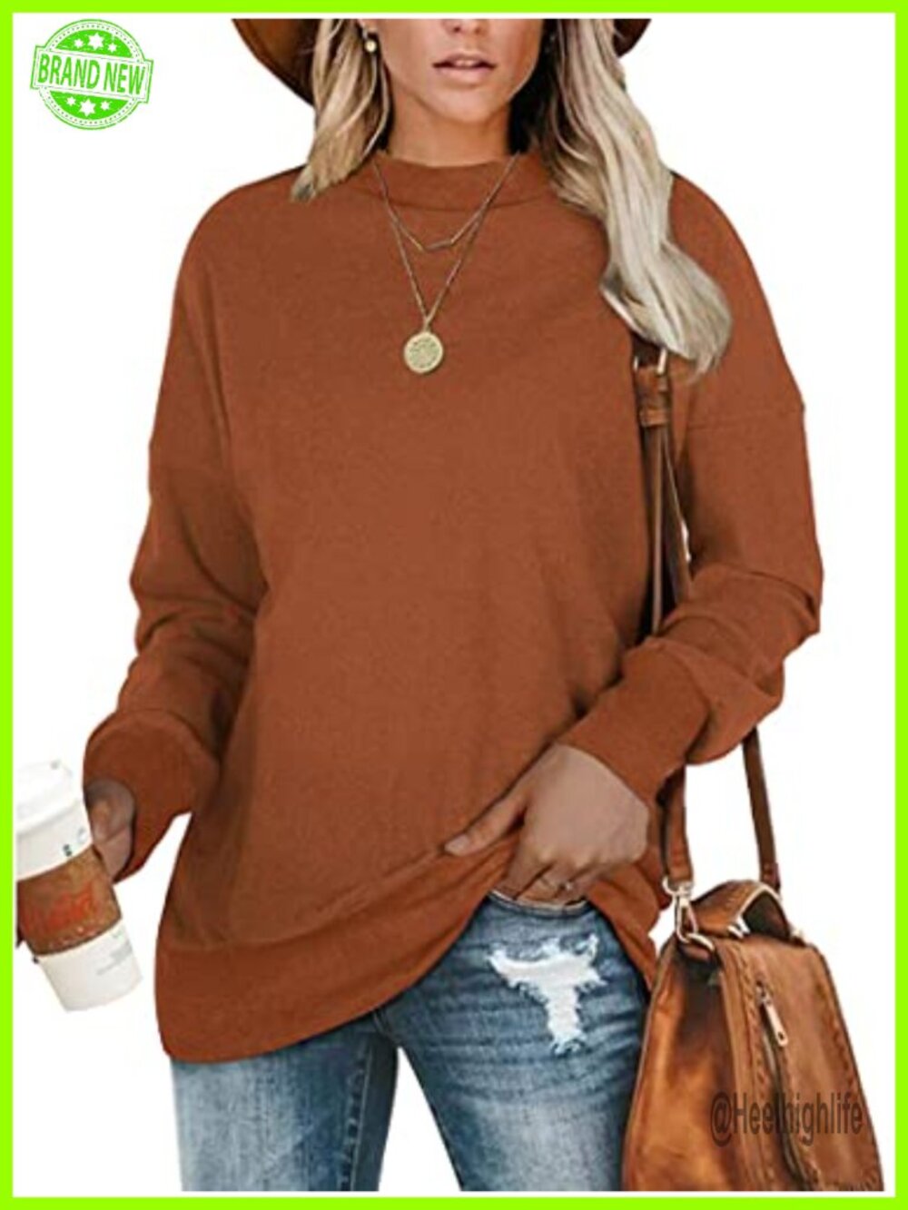 Plus Size Lightweight Crewneck Sweatshirt Women Oversized Tunic Top